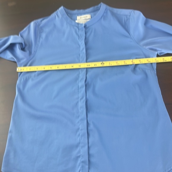 Mos Mosh Mattie Blue Button Down Ruffle Cuff Size Blouse Women Size M - Picture 9 of 13
